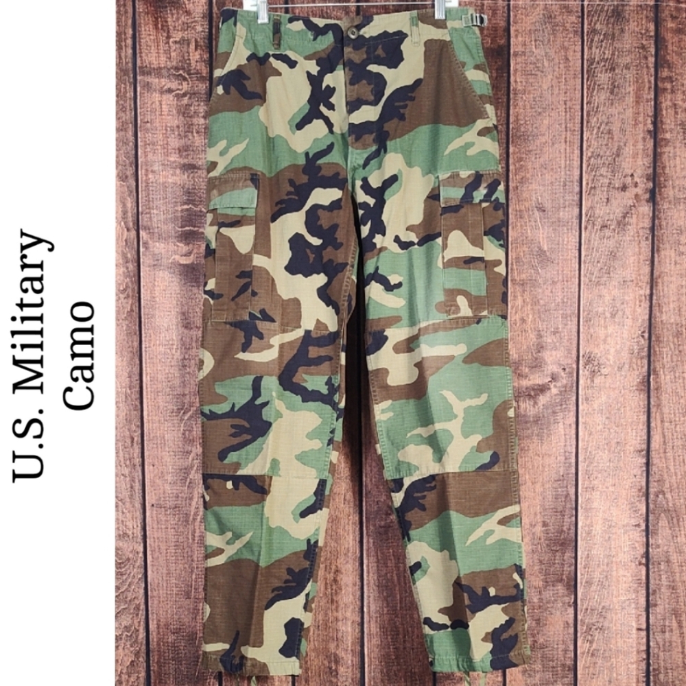 33x34 Vtg US Military Mens Camouflage Cargo Pants Excellent Condition